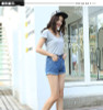 Casual 2016 New Korean Style Summer Vintage High Waisted Denim Women Shorts Plus Size Slim Stretch Turn Ups Female Jeans Shorts