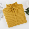 Casual Slim Sweater Women 2018 Autumn Spring Knitted Sweater Lace Up Flare Long Sleeve Ruffle Knitting Pullover Womens Sweaters