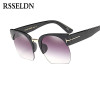 RSSELDN Newest Semi-Rimless Sunglasses Women Brand Designer Clear Lens Sun Glasses For Women Fashion Sunglass Vintage oculos