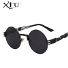 Gothic Steampunk Sunglasses Men Women Metal WrapEyeglasses Round Shades Brand Designer Sun glasses Mirror  High Quality UV400