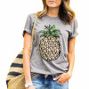 ZSIIBO BANVTX31 Women Fruit Print Pineapple Summer T-shirt O-neck Casual Short Sleeve Tee Tops Female Tshirt Woman Clothes