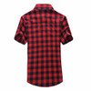 Red And Black Plaid Shirt Men Shirts 2018 New Summer Fashion Chemise Homme Mens Checkered Shirts Short Sleeve Shirt Men Blouse