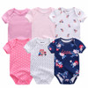 6 PCS/lot newborn baby bodysuits short sleevele baby clothes O-neck 0-12M baby Jumpsuit 100%Cotton baby clothing Infant sets