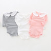 Cute Newborn Baby Girl Clothing Long Sleeve Cotton Baby Rompers Peter Pan Collar Baby Girls Jumpsuit Boy Clothes Infant Costumes