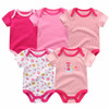 5PCS/LOT Unisex Top Quality Baby Rompers Short Sleeve Cottom O-Neck 0-12M Novel Newborn Boys&amp;Girls Roupas de bebe Baby Clothes