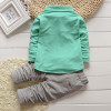 New baby boys girls cartoon suit long-sleeved t-shirt + pants striped distant point Minnie sets cotton children Kids sets