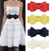 2018 Summer Elegant Sweet Big Bow Waistband Elastic Wide Dress Stretch New Designer Belts for Women Vintage Girls Cinch Belt