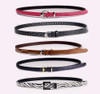 JUN XIANG New Fashion Belt for Women Use Fashion Women Candy Color Narrow Thin Skinny Waist Belt Pu Leather Waistband