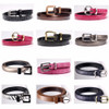 JUN XIANG New Fashion Belt for Women Use Fashion Women Candy Color Narrow Thin Skinny Waist Belt Pu Leather Waistband