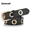 Goowail 2017 fashion Belts for Women Grommet Duo euramerican style designer pu Leather strap for ladies jeans accessories 
