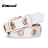 Goowail 2017 fashion Belts for Women Grommet Duo euramerican style designer pu Leather strap for ladies jeans accessories 
