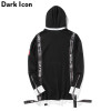 DARKICON Patchwork Ribbon Long Design Hoodies Men Women 2017 Winter Streetwear Loose Style Hip Hop Men's Sweatshirts 