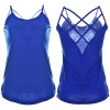 High Quality Women Summer Soild Colors Sleeveless Spaghetti Strap Solid Hollow Out Thin Cool Loose Charming Sun-Top Sexy Vest