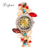 Lvpai Fashion Vintage Women Dress Watches Colorful Crystal Women Bracelet Watch Wristwatch Casual Gift Dress Clock Red Watches