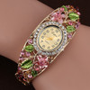 Lvpai Fashion Gold Watches Bracelet Watch Women Flower Gemstone Classic Alloy Wristwatch Women Dress Watches New Quartz Watch