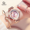 GUOU Women's Watches Ladies Watch Fashion Luxury Bracelet Watches For Women Rose Gold Rhinestone Clock Women reloj mujer saat