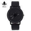 Hot fashion creative watches women men quartz-watch 2017 BGG brand unique dial design lovers' watch leather wristwatches clock