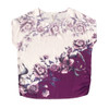 2017 Summer Plus size L-4XL print purple silk blouses women casual loose flower print satin silk shirts big lady satin silk tops