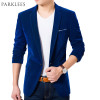 High Quality Royal Blue Velvet Blazer Men 2017 New Autumn Korean Fashion Mens Slim Single Button Blazer Jacket Wedding Blazer