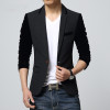 2022 Mens Blazer Jacket Patchwork Curdoruy Sleeve Single Button Business Casual Suit Korean Suits for Men