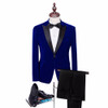 Classic Black Shawl Lapel Black Velet Groom Suits Custom Men Suits Wedding/Prom/Dinner Groom Tuxedos (Jacket+Pant+Bowtie)