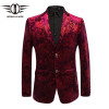 Plyesxale 2018 New Arrival Velvet Burgundy Blazer Men Casual Male Suit Blazer Jacket Slim Fit Wedding Prom Stage Blazers Q449