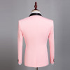 PYJTRL Mens Classic Black Shawl Lapel Pink Casual Blazer DJ Party Stage Singer Wedding Grooms Slim Fit Suit Jacket Costume Homme