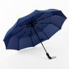 JESSE KAMM New Fully-automatic Three Folding Male Commercial Compact Large Strong Frame Windproof 10Ribs Gentle Black Umbrellas