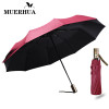 MUERHUA New Luxury Automatic Three Folding Male Commercial Compact Large Strong Frame Windproof Umbrellas Business 10K Parasol 