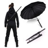 Stylish Black Japanese Samurai Ninja Sword Katana Umbrella Sunny & Rainny Long-handle Umbrellas Semi-automatic 8 or 16 or 24 Ribs
