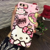 Banjolu New Hello Kitty + Screen Protector Tempered Glass Case for iPhone X 8 7 7Plus Back Cover Case for iPhone 6 6s Plus Case