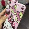 Banjolu New Hello Kitty + Screen Protector Tempered Glass Case for iPhone X 8 7 7Plus Back Cover Case for iPhone 6 6s Plus Case