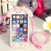 Full cover For iphone 4 4s 5s soft case Cute hello kitty cat back Case For iphone4 cartoon Melody for iphone5s + rope pink KT
