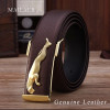 Genuine leather Men's leather belt, buckle strap Jaguar , Mens Gold leopard , casual all-match belt buckle