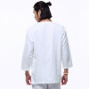 Spring 2022 linen shirt men casual Breathable white soft three quarter shirt man camisa masculina chemise homme TX55