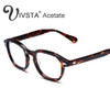 IVSTA Mos Logo Handmade Acetate Frames Women Johnny Depp Glasses Men Brand Designer Cellulose Tortoise Acetato Marca with Box