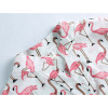 Women Short Front Long Back Bow Sleeve Flamingo Print Shirt Female V-neck Half Sleeve Loose Summer Blouse Tops