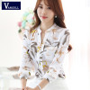 VANGULL  New Style Lady White Shirts Formal Work Blouse Size  Korean Women Printed Shirts Chiffon Blouse Slim Fit Lady Shirts