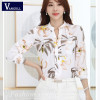 VANGULL  New Style Lady White Shirts Formal Work Blouse Size  Korean Women Printed Shirts Chiffon Blouse Slim Fit Lady Shirts