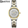 GEEKTHINK Fashion Gold Stainless Steel Quartz Watch Women Top Luxury Brand Unisex Ladies Wristwatch Lover's Gift Female clock