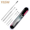 5pcs/Lot Portable Stainless Steel Spiral Ear Pick Wax Removal Curette Cleaner Health Ear Care Stick Tools EarPick Cleaning FS01