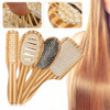 Natural Bamboo Scalp massage Hair care Anti-Static Paddle Handle Detangling Hair Brush Cushion Comb Hairdressing Styling Tools