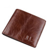 Short Wallets Men Ultra Thin Wallet Genuine Leather Purse Vintage Solid Purses Mens Slim Card Bags High Quality