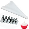 14PCS/Set Silicone Icing Piping Cream Pastry Bag + 12pcs Stainless Steel Nozzle Tips Set+ 1pc Coupler Cake Decorating Tool