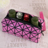 2018 New Fashion Geometric Zipper Cosmetic Bag Women Laser Flash Diamond Leather Makeup Bag Ladies Cosmetics Organizer 