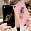 Luxury Quill pen Drop Mirror Pink soft cover case for iphone 6 6S S plus 7 7plus 8 8plus X 10 Fashion feathers phone cases funda