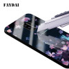 FAYDAI For Samsung Galaxy S9 Tempered Glass Case TPU Silicone Sakura Pattern Phone Cases Cover For Samsung Galaxy S9 Plus Case