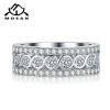 MDEAN White Gold Color Round Rings for Women Engagement Wedding Clear AAA Zircon Jewelry Bague Bijoux Size 6 7 8 9 10 H517