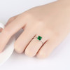 CZCITY Emerald Simple Female Zircon Stone Finger Ring 925 Sterling Silver Women Jewelry Prom Wedding Engagement Rings Brand Gift