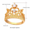 U7 Crown Rings For Women Birthday Gift Trendy Gold Color Cubic Zirconia Engagement /Wedding Bands Promise Rings R414